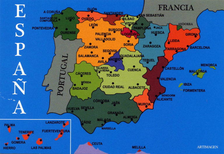 Quante regioni ha la Spagna? Una cartina politica semplice Quante regioni ha la Spagna? Una cartina politica semplice